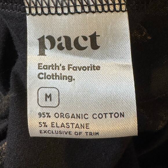 Pact Size Medium Organic Cotton Black Floral Print Tie Back Fit & Flare Dress - Picture 9 of 9